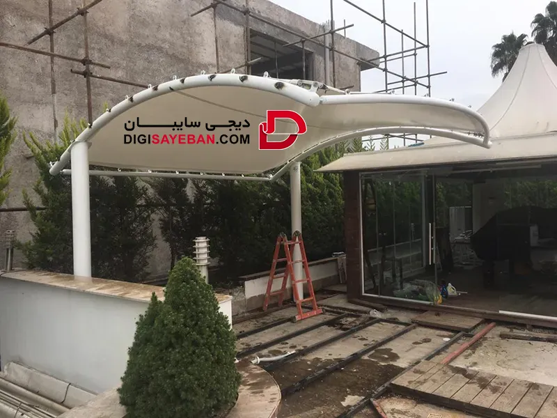 مراحل نصب سایبان در ساوه